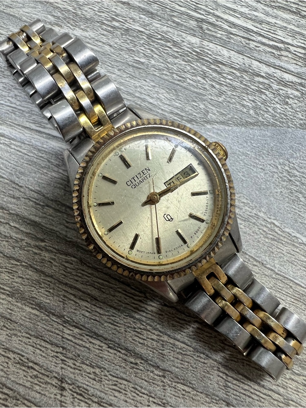 Citizen Two-Tone Silver and Gold Dial Wristwatch Ladies